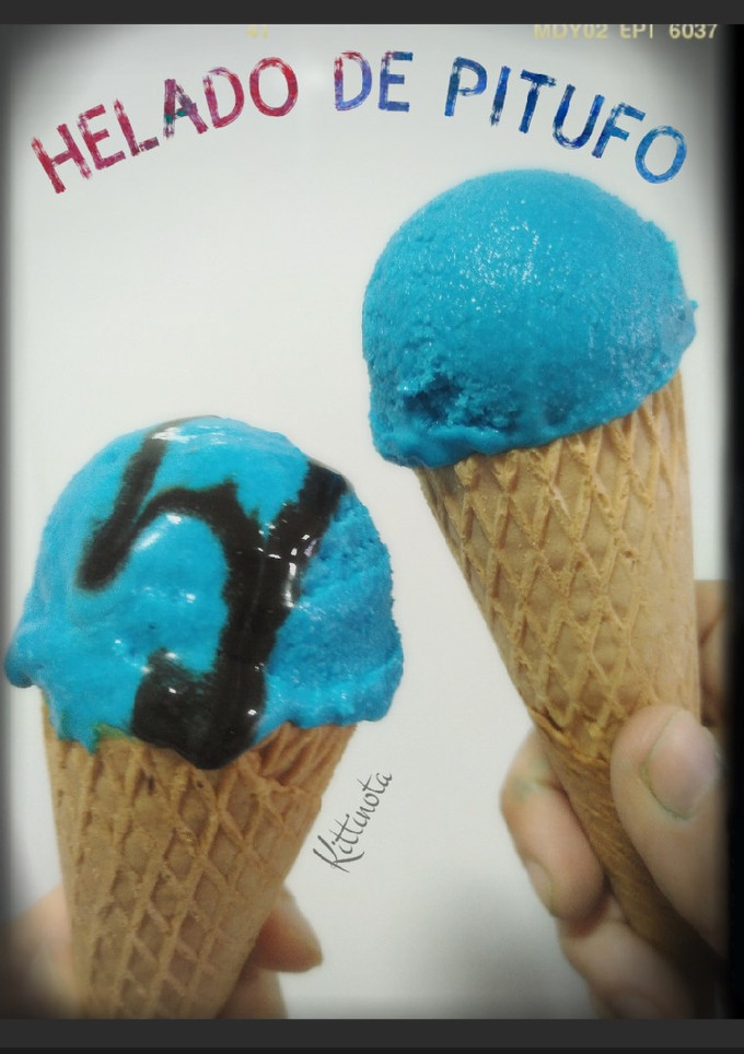 Una foto de Helado de Pitufo