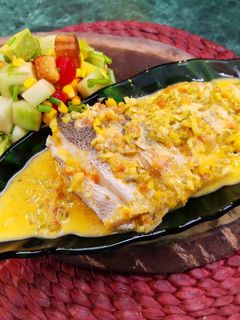 Una foto de Corvina en salsa de coco
