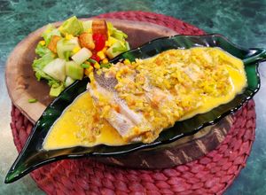 Una foto de Corvina en salsa de coco