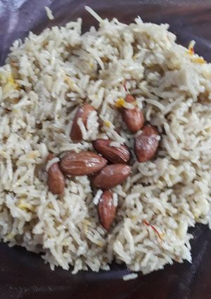 A picture of Saffron Jaggery Rice.