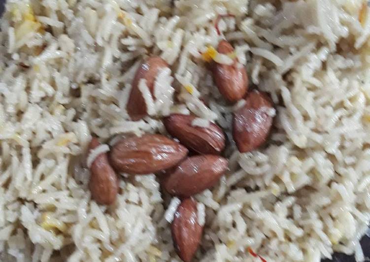 Recipe of Quick Saffron Jaggery Rice