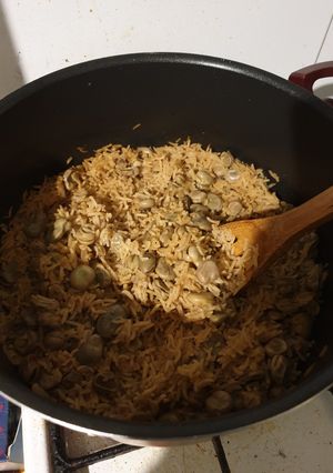 A picture of Rice with Beans (رز بفول) (Vegan, Vegetarian).