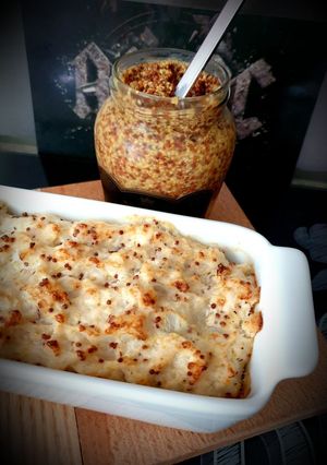 Une photo de Gratin de chou-fleur au mascarpone et moutarde à l'ancienne