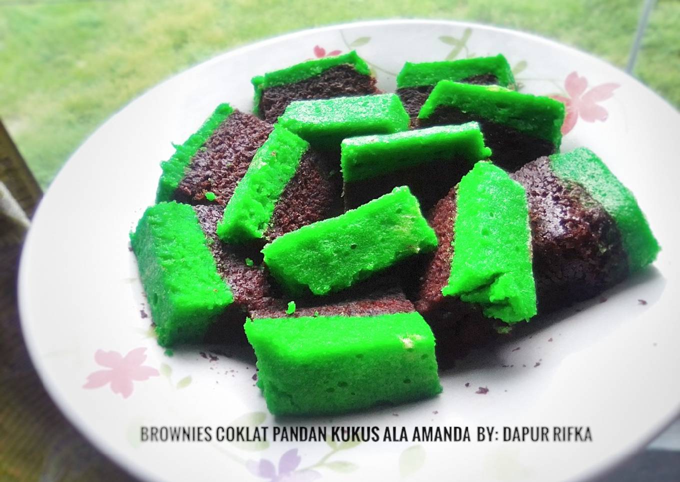 Brownies coklat pandan kukus ala Amanda
