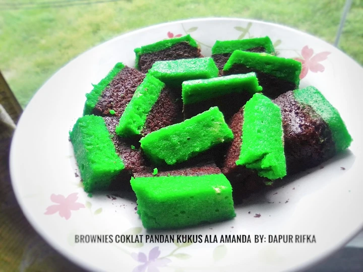 Langkah Mudah untuk Membuat Resep Brownies coklat pandan kukus ala Amanda yang Menggugah Selera Anti Ribet, Mantap