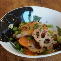 A picture of Shio Koji Lotus Root - Japanese #vegan.
