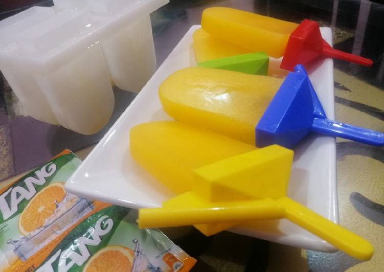 Steps to Make Homemade Tang Orange Flavoured Popsicles