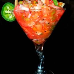 A picture of Mike's Drunken Shrimp Cocktails.