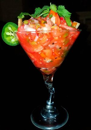 A picture of Mike's Drunken Shrimp Cocktails.
