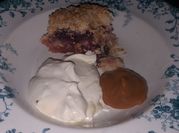 Una foto de crumble de blueberry