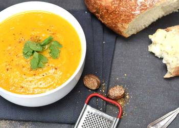 How To Serving Recipe Butternut Squash  Sweet Potato Soup with Coriander  Cumin Delicious and Healthy
