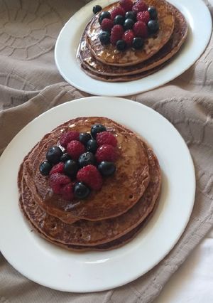 Una foto de Hotcakes de Avena, Banana y chocolate