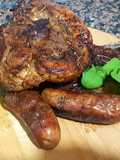 Cerdo a la parrilla con aderezo de mostaza