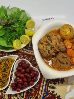 عکسی از دستور خوراک زبان گوساله با عطر ترخون🌱