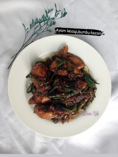 Foto resep Ayam kecap,bumbu kacang