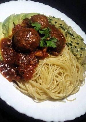 A picture of Meatballs in Creamy Sweet n Sour Sauce #AuthorMarathon.