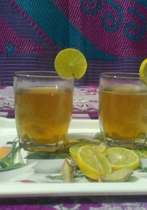 A picture of Ginger and lemon tea.