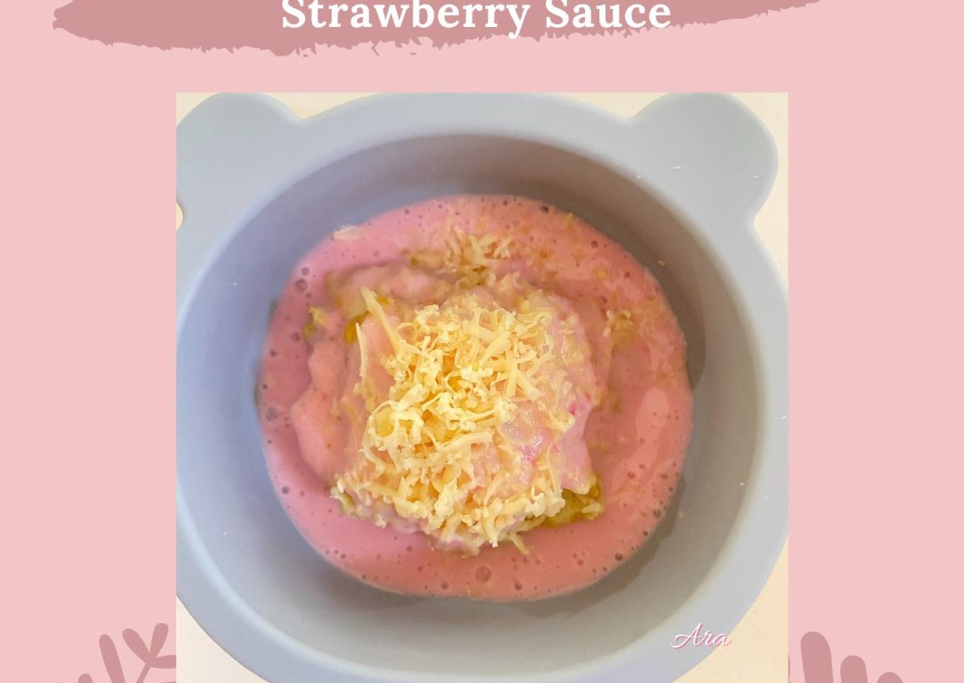 Banana Oatmeal Pudding with Strawberry Sauce Snack MPASI 1 Tahun Menu Anak Tumgi
