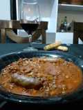 Guiso de lentejas, chorizo colorado y salchicha criolla
