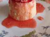 Flan de queso con sirope de fresa con maxichef robot