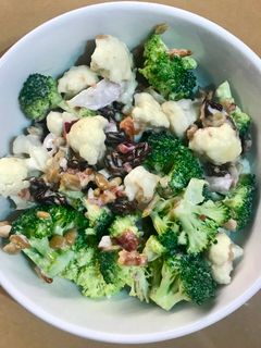 A picture of Broccoli, Cauliflower Salad.