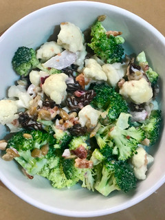 A picture of Broccoli, Cauliflower Salad.