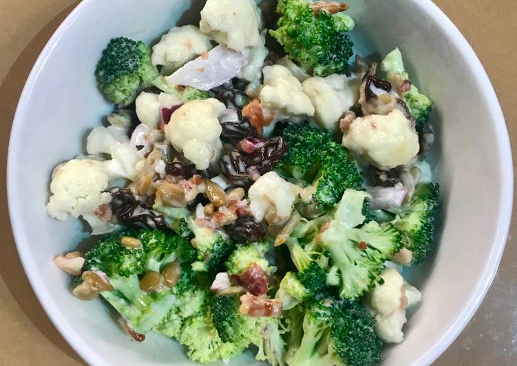 Easiest Way to Make Speedy Broccoli, Cauliflower Salad