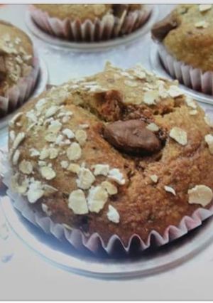 A picture of Oats Banana Chocochips Muffins.