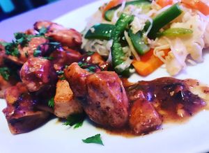 Una foto de Curry Rojo de pollo Tailandés