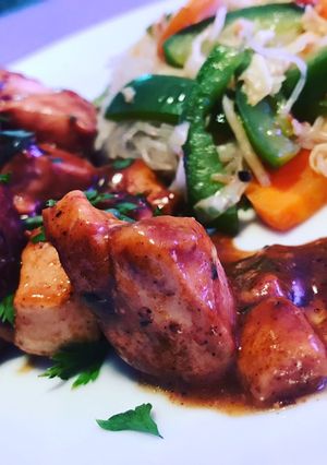 Una foto de Curry Rojo de pollo Tailandés