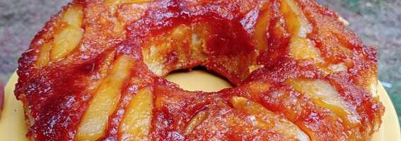 Torta invertida de pera/ manzana