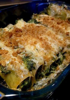 Une photo de Cannelloni Épinard Saumon avec Crème de Soja