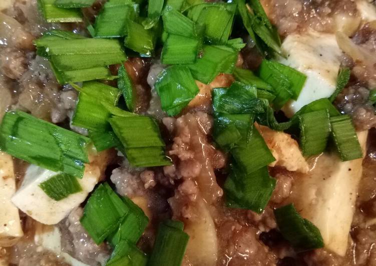 Resep Tahu dan daging cincang mapo praktis dan cepet yang Enak
