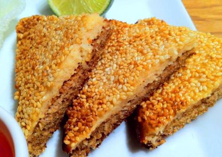 Golden fried sesame chilli toast