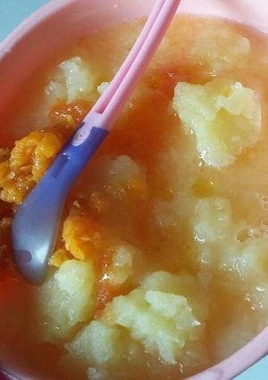 Foto resep Mpasi mashed potato wortel saus tomat 6m+