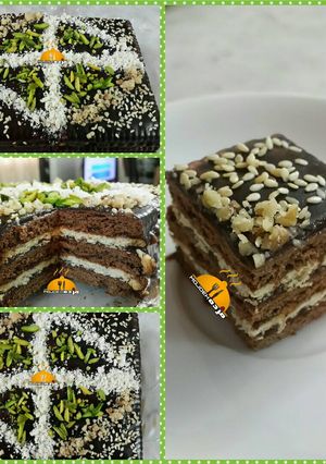 عکسی از دستور کیک یخچالی مژده‌پز