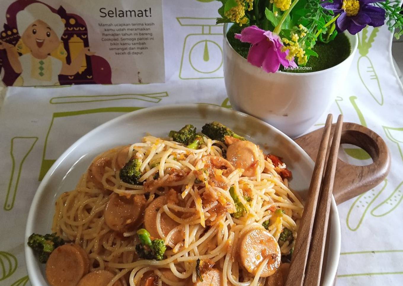 Spagetti Brokoli Bakso