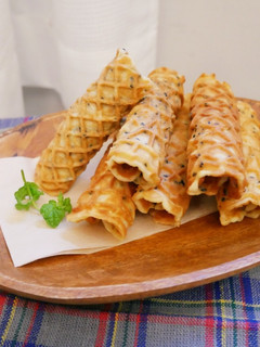 鬆餅機「芝麻蛋捲」濃郁蛋香好好吃~ 的食譜成品照片