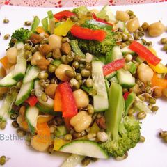 Sprouts, Kabuli Chana & Veggie Salad A picture of Sprouts, Kabuli Chana & Veggie Salad.