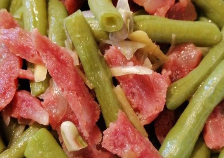 Recipe of Perfect String beans w/ Chinese Sausage