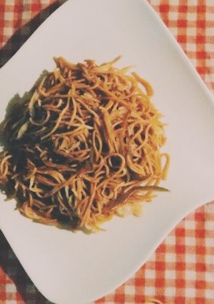 Una foto de Pasta con vegetales | Wok con vegetales FÁCIL