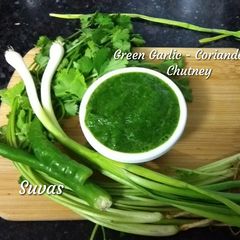 Green Garlic Coriander Chutney A picture of Green Garlic Coriander Chutney.