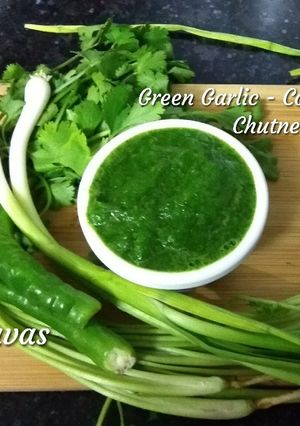 A picture of Green Garlic Coriander Chutney.