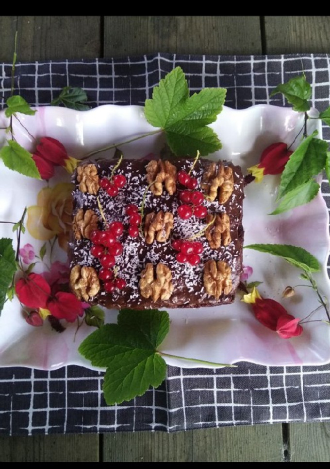 Una foto de Brownie vegano sin horno 🍫🥮