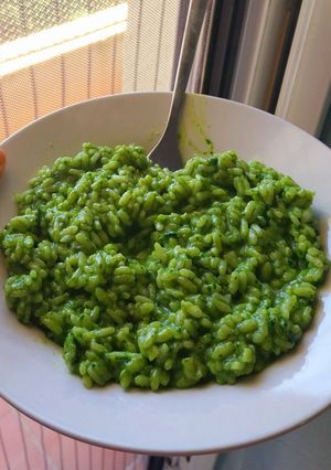Una foto de Risotto de espinacas