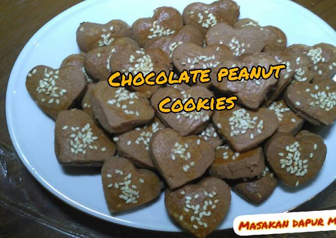 Cara Gampang Membuat Recipe chocolate Peanut Cookies / resep kue kering kacang coklat yang Enak Banget