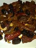 Costilla, chorizo con ciruela y miel...🍴