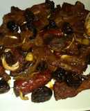 Costilla, chorizo con ciruela y miel...🍴