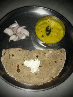 पिठलं भाकरी (pithla bhakri recipe in marathi) रेसिपी चे मुख्य फोटो
