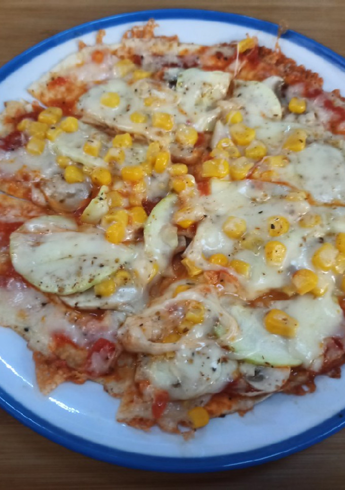 Una foto de Falsa pizza de verduras